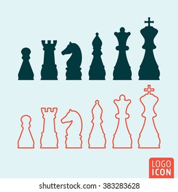 Chess icon. Chess figures isolated. Vector illustration