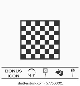 Chess icon flat. Black pictogram on white background. Vector illustration symbol and bonus button