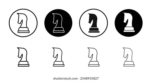 Chess icon flat line symbol set.