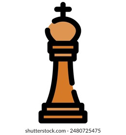 chess icon with flat outline style