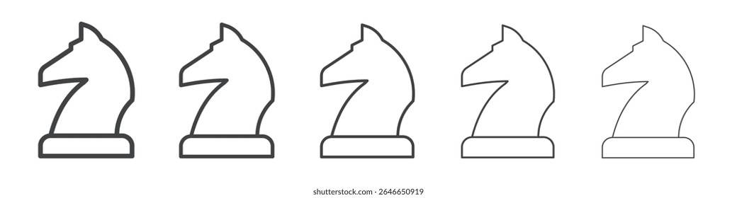 Chess icon flat simple outline logo