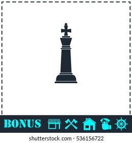 Chess icon flat. Simple vector symbol and bonus icon