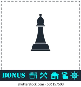 Chess icon flat. Simple vector symbol and bonus icon