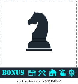 Chess icon flat. Simple vector symbol and bonus icon