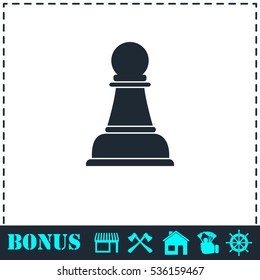 Chess icon flat. Simple vector symbol and bonus icon
