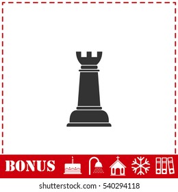 Chess icon flat. Simple vector symbol and bonus icon