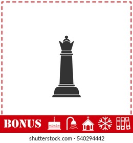 Chess icon flat. Simple vector symbol and bonus icon