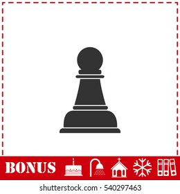 Chess icon flat. Simple vector symbol and bonus icon