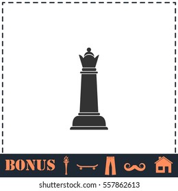 Chess icon flat. Simple vector symbol and bonus icon