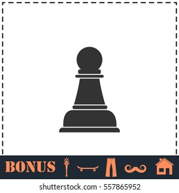 Chess icon flat. Simple vector symbol and bonus icon