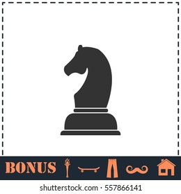 Chess icon flat. Simple vector symbol and bonus icon