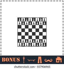 Chess icon flat. Simple vector symbol and bonus icon