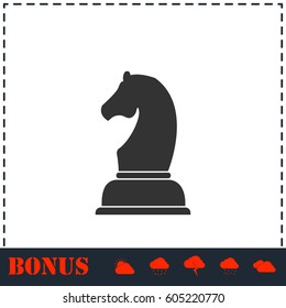 Chess icon flat. Simple vector symbol and bonus icon