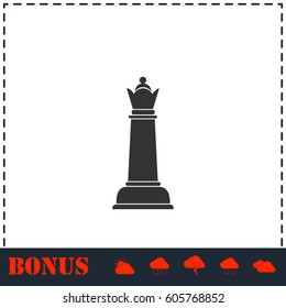 Chess icon flat. Simple vector symbol and bonus icon