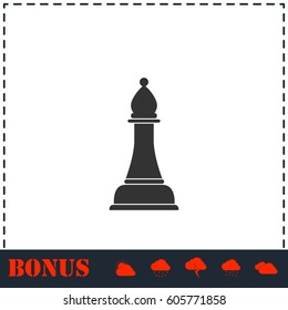 Chess icon flat. Simple vector symbol and bonus icon