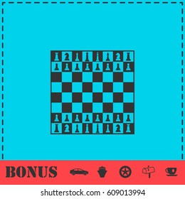 Chess icon flat. Simple vector symbol and bonus icon