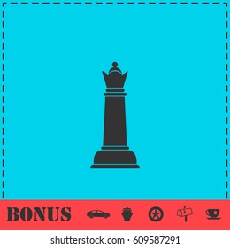 Chess icon flat. Simple vector symbol and bonus icon