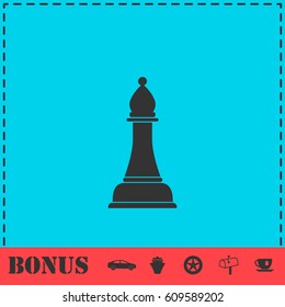 Chess icon flat. Simple vector symbol and bonus icon