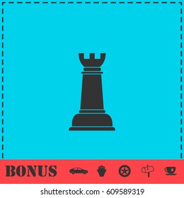Chess icon flat. Simple vector symbol and bonus icon