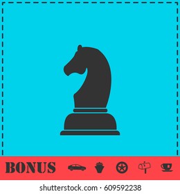 Chess icon flat. Simple vector symbol and bonus icon