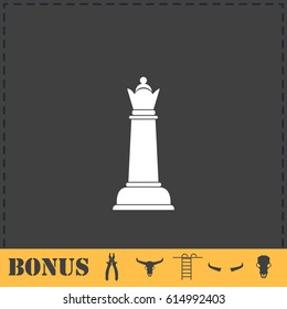 Chess icon flat. Simple vector symbol and bonus icon