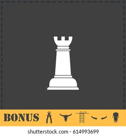 Chess icon flat. Simple vector symbol and bonus icon