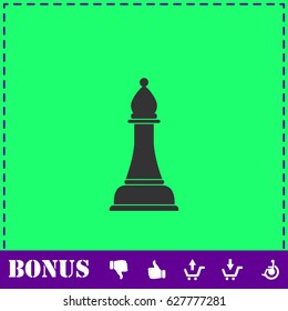 Chess icon flat. Simple vector symbol and bonus icon