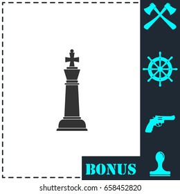 Chess icon flat. Simple vector symbol and bonus icon