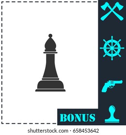 Chess icon flat. Simple vector symbol and bonus icon