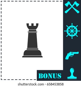 Chess icon flat. Simple vector symbol and bonus icon