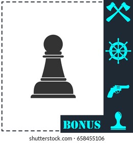 Chess icon flat. Simple vector symbol and bonus icon