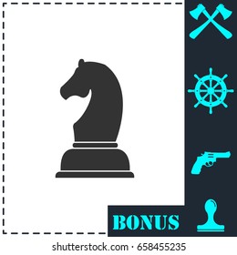 Chess icon flat. Simple vector symbol and bonus icon