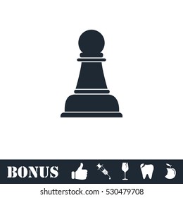 Chess icon flat. Vector illustration symbol and bonus pictogram