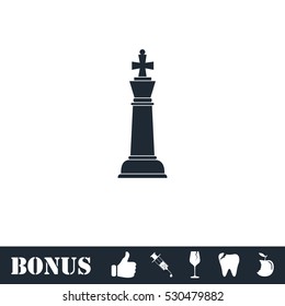 Chess icon flat. Vector illustration symbol and bonus pictogram