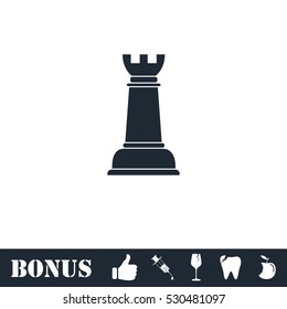 Chess icon flat. Vector illustration symbol and bonus pictogram