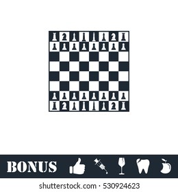 Chess icon flat. Vector illustration symbol and bonus pictogram