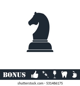 Chess icon flat. Vector illustration symbol and bonus pictogram