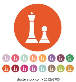 The chess icon. Game symbol. Flat Vector illustration. Button Set