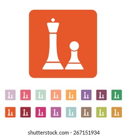 The chess icon. Game symbol. Flat Vector illustration. Button Set