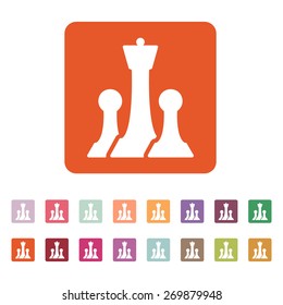 The chess icon. Game symbol. Flat Vector illustration. Button Set