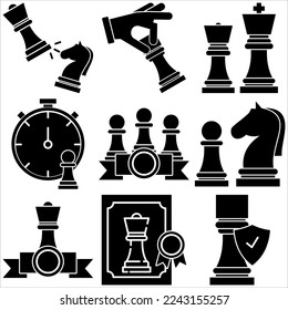 Chess icon glyph style part seven