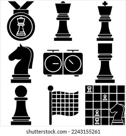 Chess icon glyph style part two