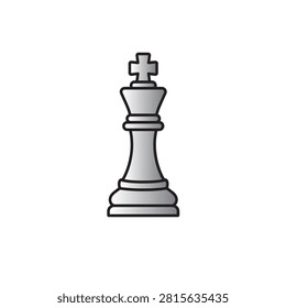 Chess Icon. Grandmaster Symbol. Strategy, Leadership and Collaboration Concept. Editable Stroke Vector Illustration.