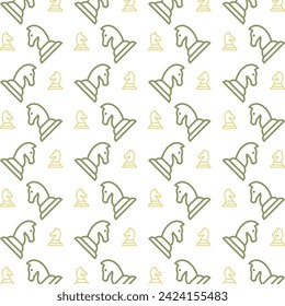 Chess icon green repeating trendy pattern illustration colorful background