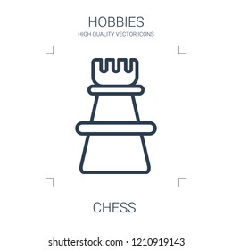 chess icon. high quality line chess icon on white background. from hobbies collection flat trendy vector chess symbol. use for web and mobile