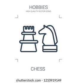 chess icon. high quality line chess icon on white background. from hobbies collection flat trendy vector chess symbol. use for web and mobile