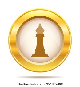 Chess icon. Internet button on white background. EPS10 vector. 