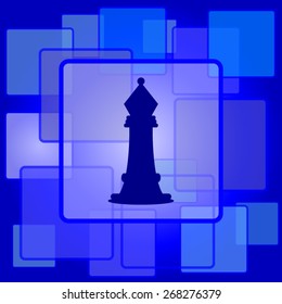 Chess icon. Internet button on abstract background. 