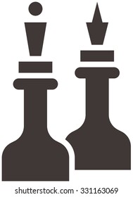 Chess icon - chess king and queen 