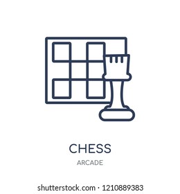 Chess icon. Chess linear symbol design from Arcade collection.